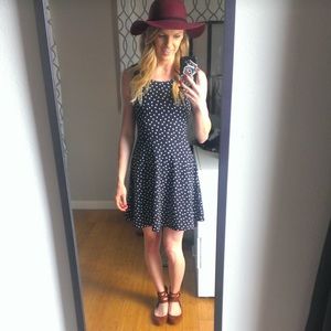 Navy Polka Dot Dress